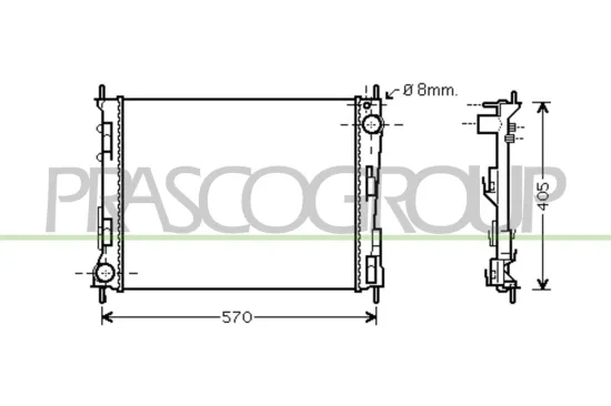 Kühler, Motorkühlung PRASCO RN025R010 Bild Kühler, Motorkühlung PRASCO RN025R010