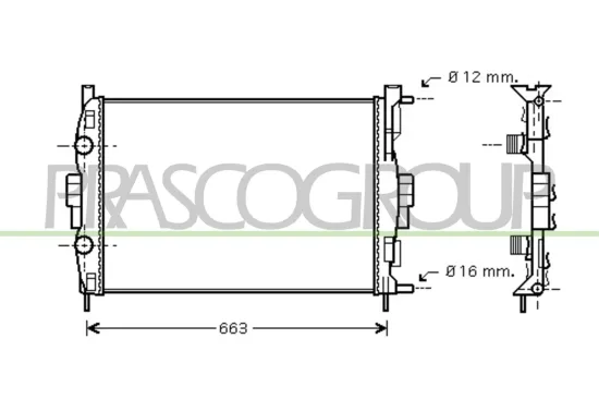 Kühler, Motorkühlung PRASCO RN032R005 Bild Kühler, Motorkühlung PRASCO RN032R005