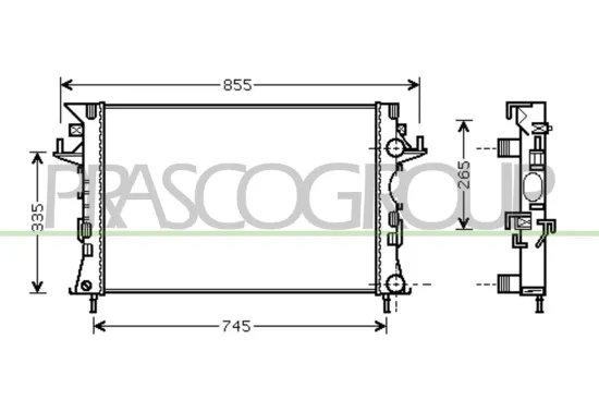 Kühler, Motorkühlung PRASCO RN084R005 Bild Kühler, Motorkühlung PRASCO RN084R005
