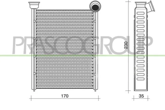 Wärmetauscher, Innenraumheizung PRASCO RN160H001 Bild Wärmetauscher, Innenraumheizung PRASCO RN160H001