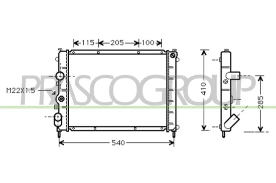 Kühler, Motorkühlung PRASCO RN320R006 Bild Kühler, Motorkühlung PRASCO RN320R006
