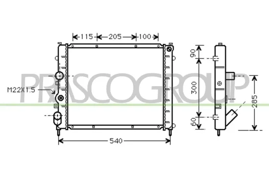 Kühler, Motorkühlung PRASCO RN916R010 Bild Kühler, Motorkühlung PRASCO RN916R010