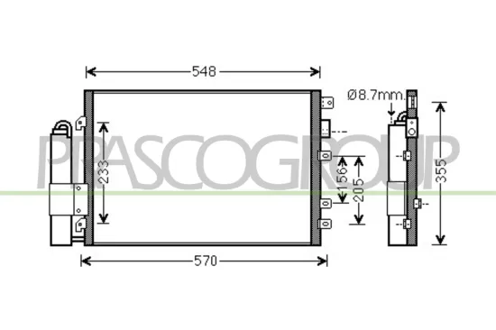 Kondensator, Klimaanlage PRASCO RN917C002 Bild Kondensator, Klimaanlage PRASCO RN917C002