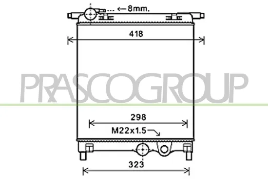 Kühler, Motorkühlung PRASCO SK201R001 Bild Kühler, Motorkühlung PRASCO SK201R001