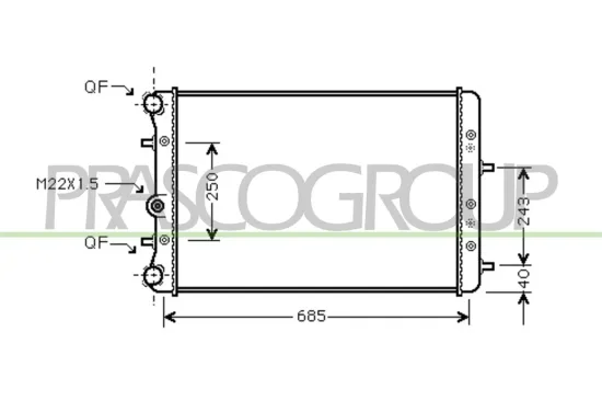 Kühler, Motorkühlung PRASCO SK320R002 Bild Kühler, Motorkühlung PRASCO SK320R002