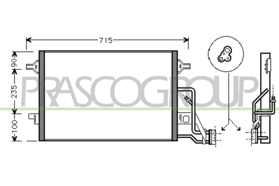 Kondensator, Klimaanlage PRASCO SK418C001 Bild Kondensator, Klimaanlage PRASCO SK418C001