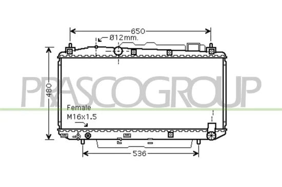 Kühler, Motorkühlung PRASCO TY283R008 Bild Kühler, Motorkühlung PRASCO TY283R008