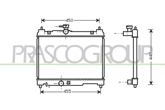 Kühler, Motorkühlung PRASCO TY320R001 Bild Kühler, Motorkühlung PRASCO TY320R001