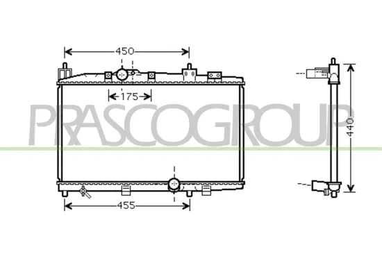 Kühler, Motorkühlung PRASCO TY324R003 Bild Kühler, Motorkühlung PRASCO TY324R003