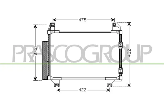 Kondensator, Klimaanlage PRASCO TY325C001 Bild Kondensator, Klimaanlage PRASCO TY325C001