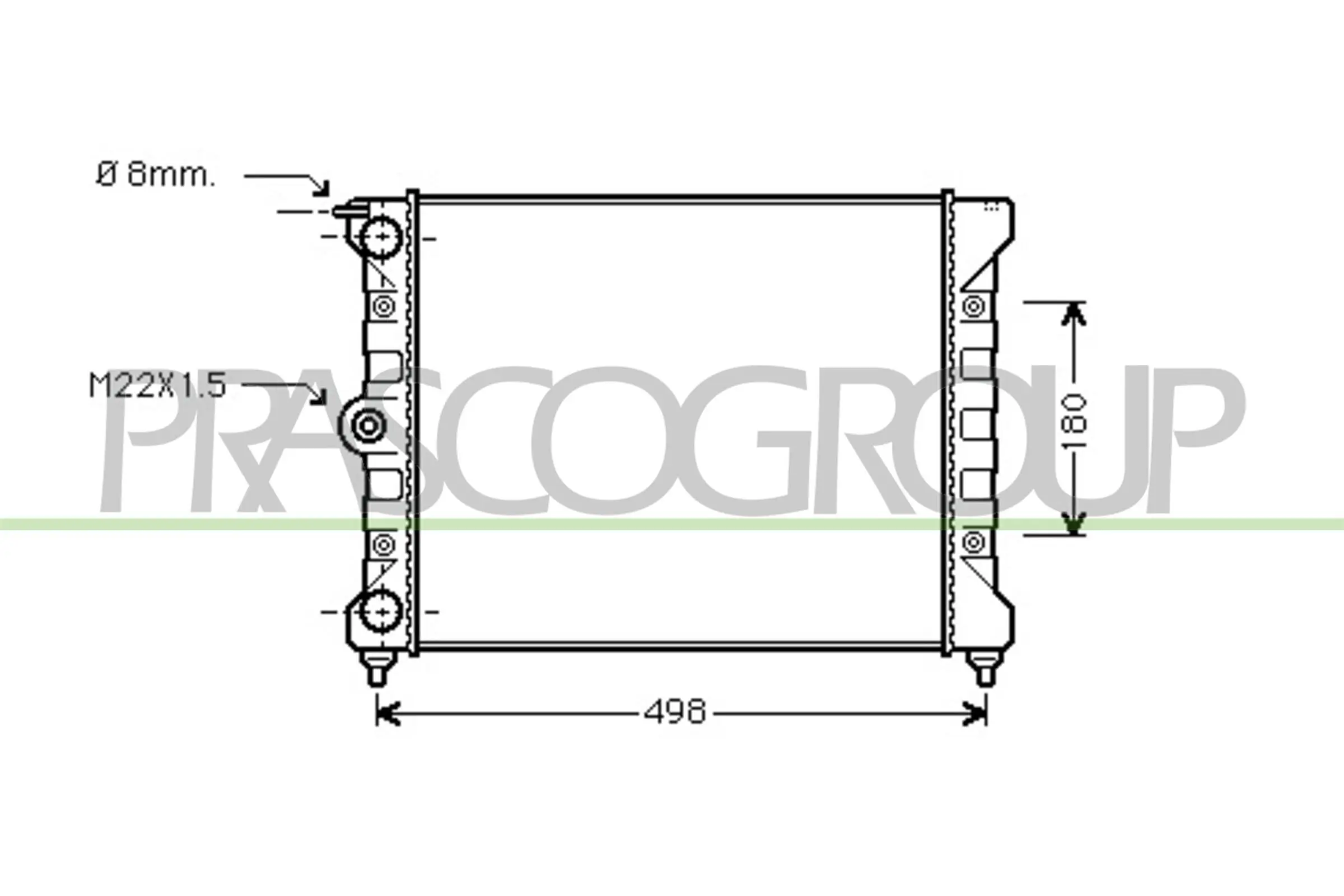 Kühler, Motorkühlung PRASCO VG012R012 Bild Kühler, Motorkühlung PRASCO VG012R012