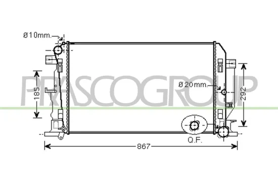 Kühler, Motorkühlung PRASCO VG952R003 Bild Kühler, Motorkühlung PRASCO VG952R003