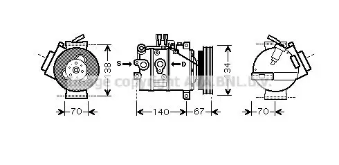 Kompressor, Klimaanlage PRASCO VOK142 Bild Kompressor, Klimaanlage PRASCO VOK142