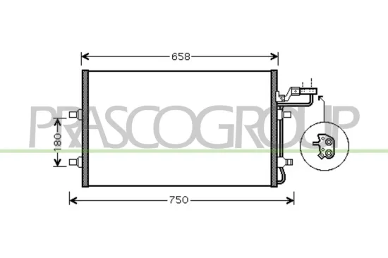 Kondensator, Klimaanlage PRASCO VV220C002 Bild Kondensator, Klimaanlage PRASCO VV220C002
