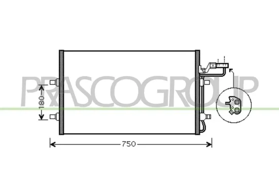 Kondensator, Klimaanlage PRASCO VV220C004 Bild Kondensator, Klimaanlage PRASCO VV220C004