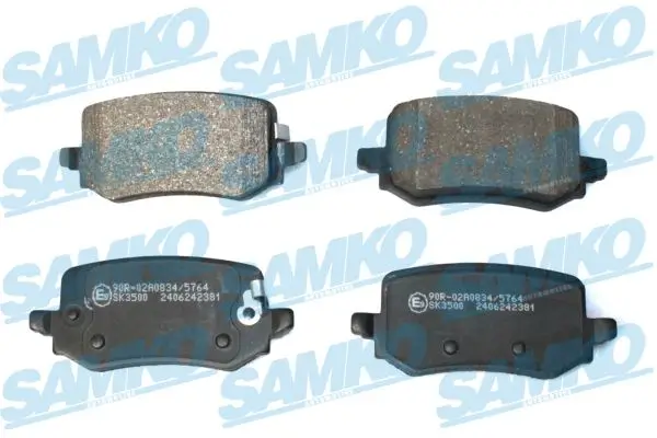 Bremsbelagsatz, Scheibenbremse Hinterachse SAMKO 5SP2381