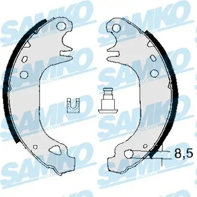 Bremsbackensatz Hinterachse SAMKO 83110 Bild Bremsbackensatz Hinterachse SAMKO 83110