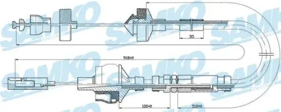 Seilzug, Kupplungsbetätigung SAMKO C0151C Bild Seilzug, Kupplungsbetätigung SAMKO C0151C
