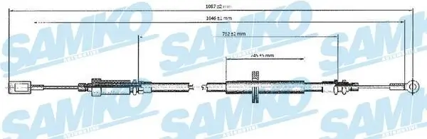 Seilzug, Feststellbremse SAMKO C0173B Bild Seilzug, Feststellbremse SAMKO C0173B