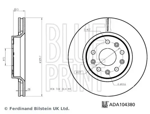 Bremsscheibe Vorderachse BLUE PRINT ADA104380