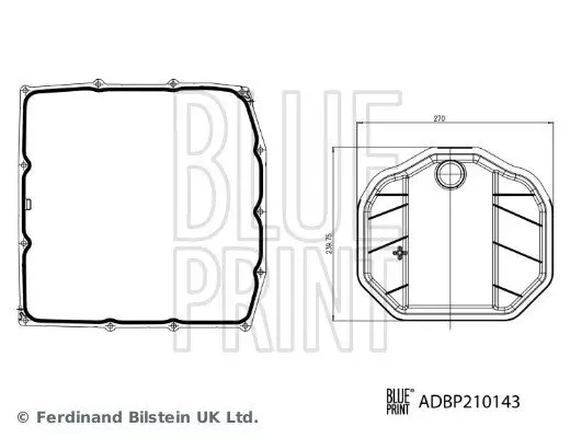 Hydraulikfiltersatz, Automatikgetriebe BLUE PRINT ADBP210143 Bild Hydraulikfiltersatz, Automatikgetriebe BLUE PRINT ADBP210143