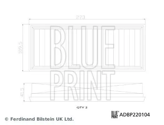 Luftfiltersatz BLUE PRINT ADBP220104 Bild Luftfiltersatz BLUE PRINT ADBP220104
