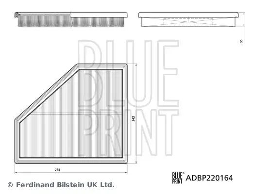 Luftfilter rechts BLUE PRINT ADBP220164 Bild Luftfilter rechts BLUE PRINT ADBP220164