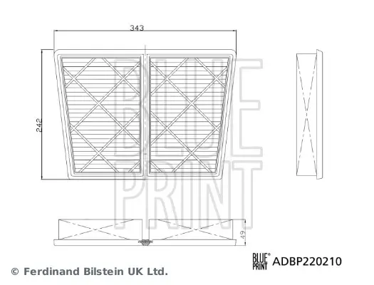 Luftfilter BLUE PRINT ADBP220210 Bild Luftfilter BLUE PRINT ADBP220210