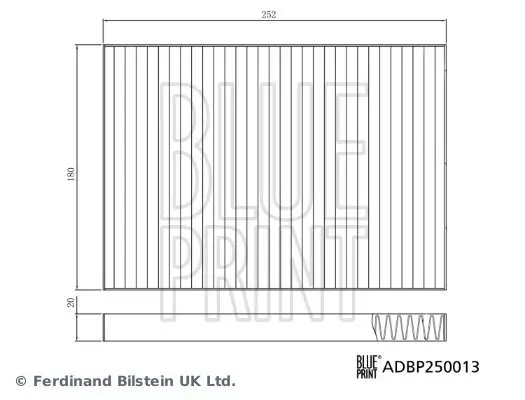 Filter, Innenraumluft BLUE PRINT ADBP250013 Bild Filter, Innenraumluft BLUE PRINT ADBP250013