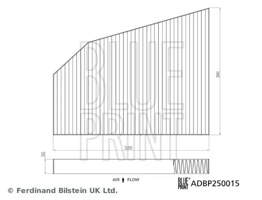 Filter, Innenraumluft BLUE PRINT ADBP250015 Bild Filter, Innenraumluft BLUE PRINT ADBP250015
