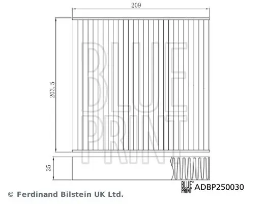Filter, Innenraumluft BLUE PRINT ADBP250030 Bild Filter, Innenraumluft BLUE PRINT ADBP250030