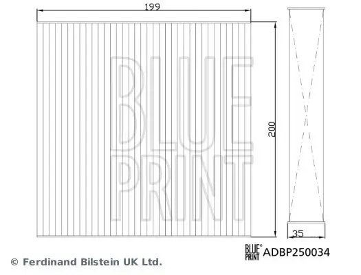 Filter, Innenraumluft BLUE PRINT ADBP250034 Bild Filter, Innenraumluft BLUE PRINT ADBP250034