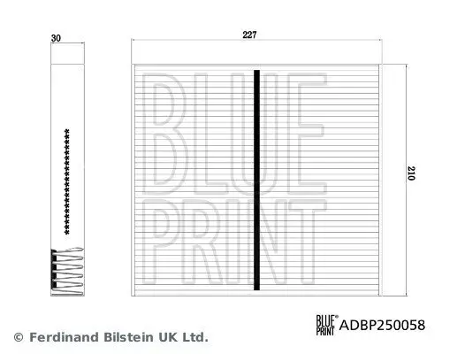 Filter, Innenraumluft BLUE PRINT ADBP250058 Bild Filter, Innenraumluft BLUE PRINT ADBP250058