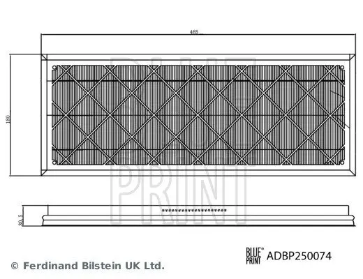 Filtersatz, Innenraumluft Motorraum unten BLUE PRINT ADBP250074 Bild Filtersatz, Innenraumluft Motorraum unten BLUE PRINT ADBP250074