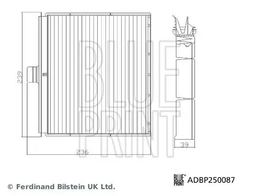 Filter, Innenraumluft BLUE PRINT ADBP250087 Bild Filter, Innenraumluft BLUE PRINT ADBP250087