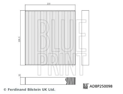 Filter, Innenraumluft BLUE PRINT ADBP250098 Bild Filter, Innenraumluft BLUE PRINT ADBP250098