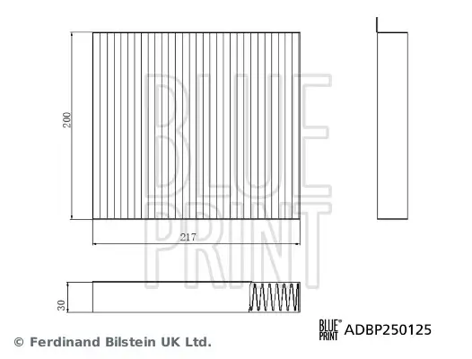 Filter, Innenraumluft BLUE PRINT ADBP250125