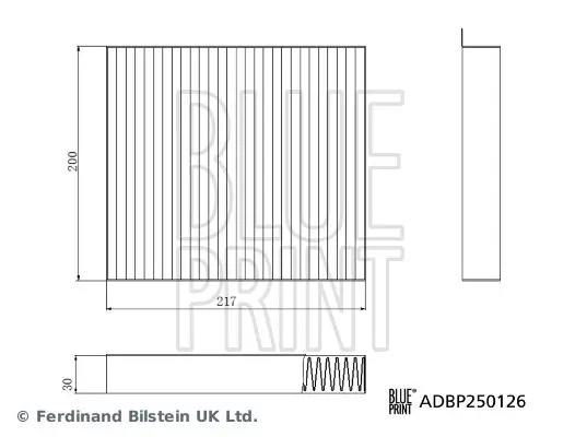 Filter, Innenraumluft BLUE PRINT ADBP250126 Bild Filter, Innenraumluft BLUE PRINT ADBP250126