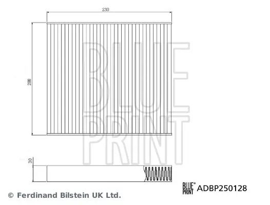 Filter, Innenraumluft BLUE PRINT ADBP250128 Bild Filter, Innenraumluft BLUE PRINT ADBP250128