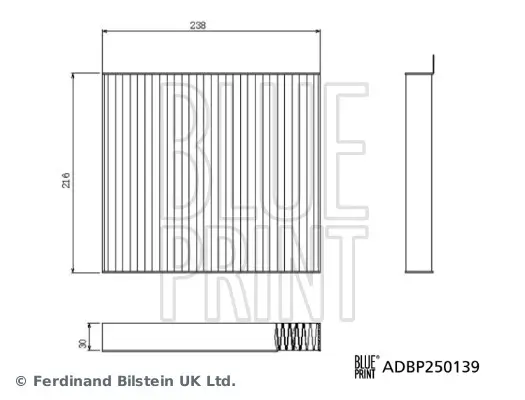 Filter, Innenraumluft BLUE PRINT ADBP250139