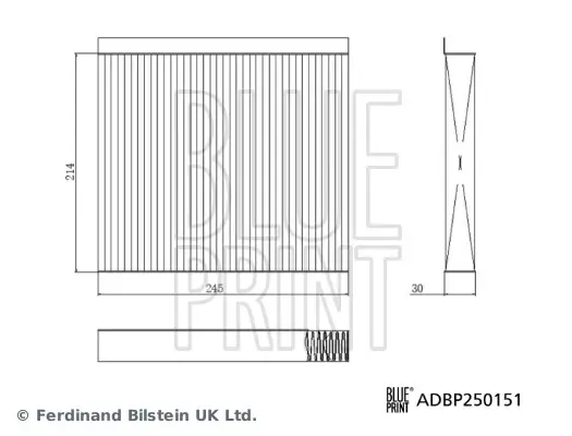 Filter, Innenraumluft BLUE PRINT ADBP250151 Bild Filter, Innenraumluft BLUE PRINT ADBP250151