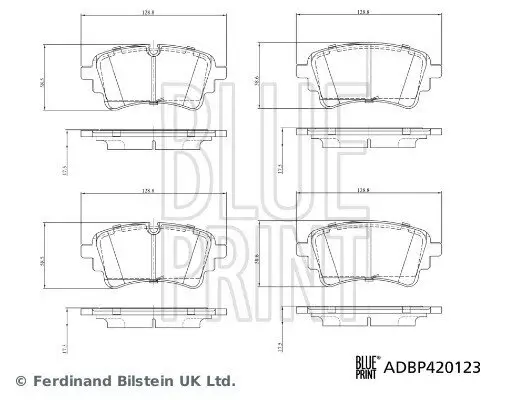 Bremsbelagsatz, Scheibenbremse Hinterachse BLUE PRINT ADBP420123 Bild Bremsbelagsatz, Scheibenbremse Hinterachse BLUE PRINT ADBP420123