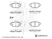 Bremsbelagsatz, Scheibenbremse Hinterachse BLUE PRINT ADBP420162