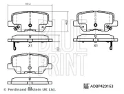Bremsbelagsatz, Scheibenbremse Hinterachse BLUE PRINT ADBP420163