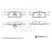 Bremsbelagsatz, Scheibenbremse Vorderachse BLUE PRINT ADBP420172
