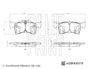 Bremsbelagsatz, Scheibenbremse Hinterachse BLUE PRINT ADBP420179