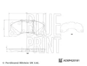 Bremsbelagsatz, Scheibenbremse Vorderachse BLUE PRINT ADBP420181