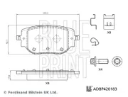 Bremsbelagsatz, Scheibenbremse Hinterachse BLUE PRINT ADBP420183