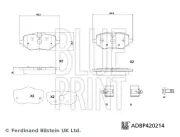 Bremsbelagsatz, Scheibenbremse Hinterachse BLUE PRINT ADBP420214