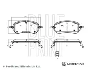Bremsbelagsatz, Scheibenbremse Vorderachse BLUE PRINT ADBP420220
